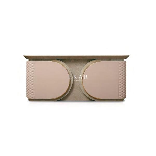 Modern Luxury Pink Executive Wooden Veneer Home Office Desk W002S28