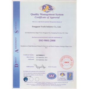 Dongguan Youfu Industry Co., Ltd Certifications