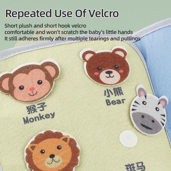 Baby Cognitive Initiation Cloth Book Baby Food Animal Cognition Washable Soft Baby Cloth Books Early Education Toy Book for Kids