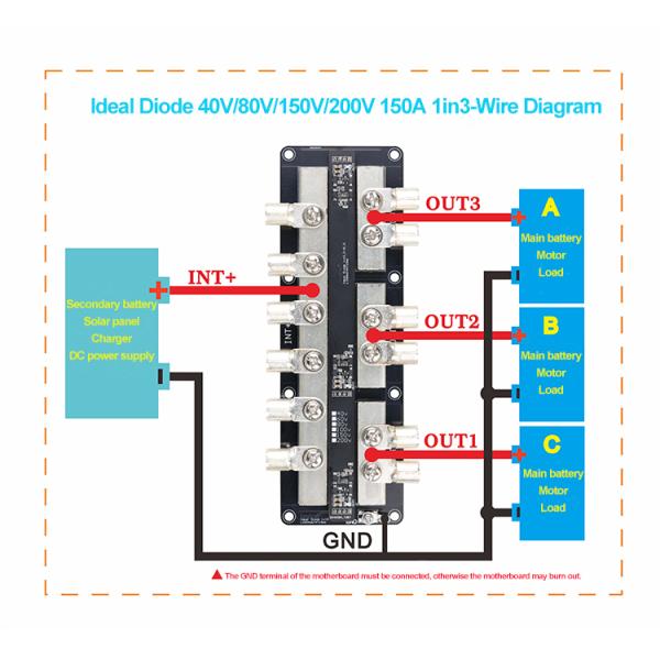 Enerkey 150V 150A 1in3 3in1 Ideal Diode Module Reliable Power Rectification Solutions for RV Modification