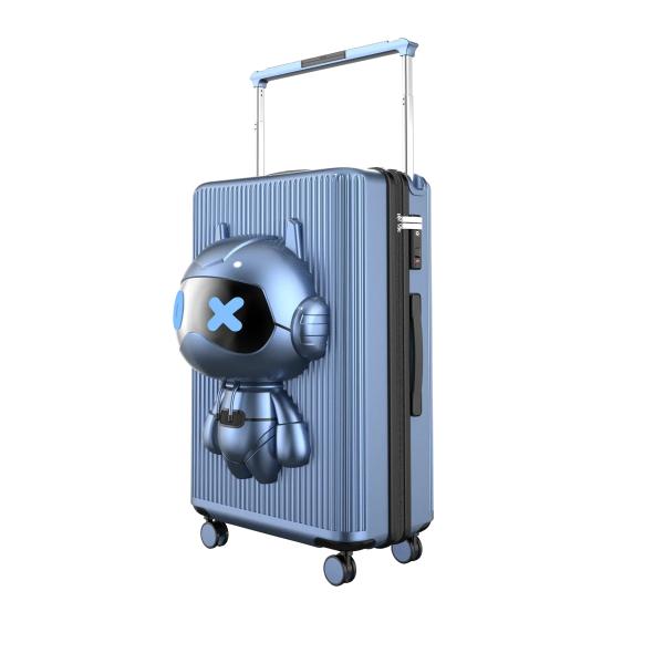 Upgrade Your Travel Experience with Unisex Robot Shaped Carry-On Luggage featuring TSA Customs Lock and Spinner Wheels