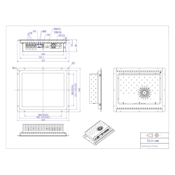 1280×1024 Resolution All In One Touch Computer 17 Inch PCAP