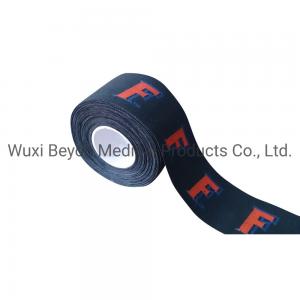 China Black Printed Sports Tape Soccer Rugby Shoulder Cotton Zinc Oxide Athletic Sports Tape on sale