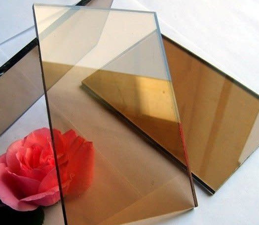 Blue Tinted Tempered Glass 10mm 12mm Coated With Yellow Brown Green