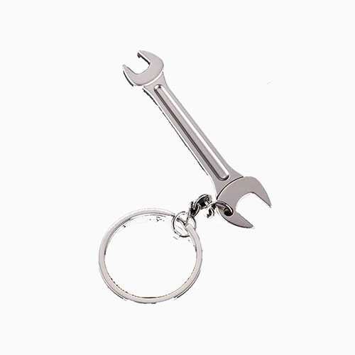 Custom personalize multi function alloy made mini tool wrench bottle opener with steel key key ring, blank engrave logo