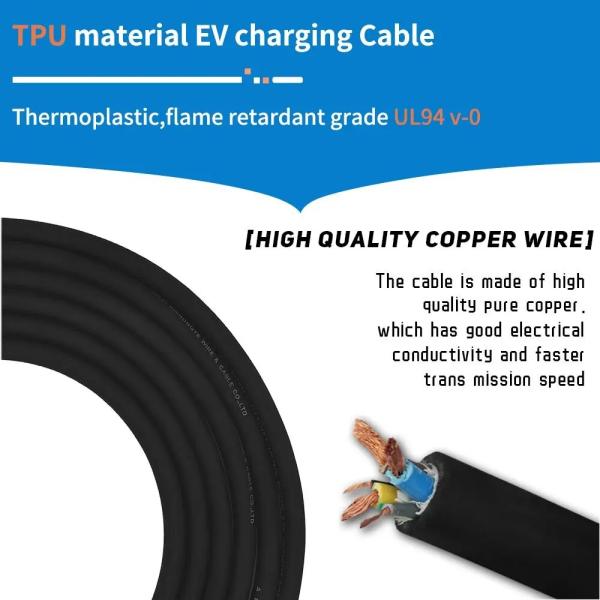 Type2 Three Phase EV Charging Cable 16A 32A 22kw 11KW Charger Female Plug To Male Plug