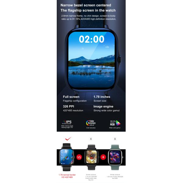 Dt94 Gts 2 Smart Watch Men Bluetooth Call 1.78 Screen Fitness Tracker Blood Pressure Ecg Sport Women Smartwatch