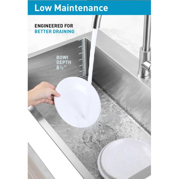 Rectangular 27 Inch Kitchen Sink , Top Mount Workstation Sink Stainless Steel 304 Material