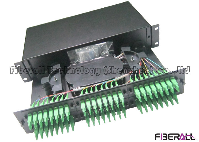 China Slide Out Drawer 2U Fiber Patch Panel , 96 Port Fiber Patch Panel For LC Duplex wholesale