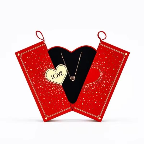 Magnetic Double Door carton Kraft Jewelry Boxes Gift Packaging Custom