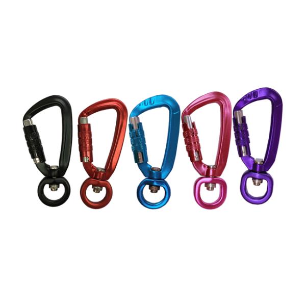 Colored Rope Hardware Accessories Self Locking Aviation Aluminum Swivel Carabiner