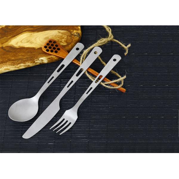 Metal Titanium Knife Fork Spoon Set Long Handle Cookware Camping Ultralight Spork