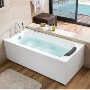 China Acrylic Whirlpool Hot Tub Freestanding Massage Bathtub Rectangle Shaped on sale