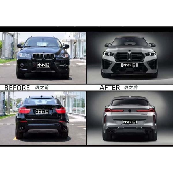 Car Front & Rear Bumper Facelift Fender Hood Car Lamp Bodykit Body Kit For BMW X6 E71 2009-2014 to F96 2024-IN X6M