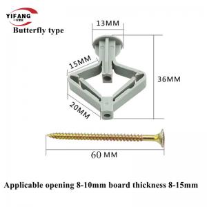 China 13*36mm Aircraft Type Plastic Wall Anchors Gypsum Wall Plug OEM Available wholesale