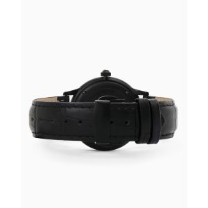 Black Men Leather Wrist Watch , Mens Classic Leather Strap Watches