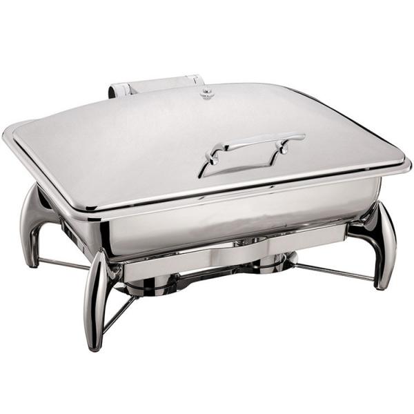 Stainless Steel Chafing Dish Mechanical Hinge Lid 9.0Ltr Food Pan Buffet Cookwares Electric or Sterno Heat Source