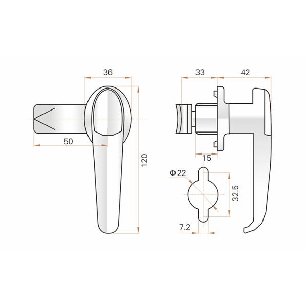Zinc Alloy Door Cabinet Handle Lock L Shape With Key Rohs Certificated
