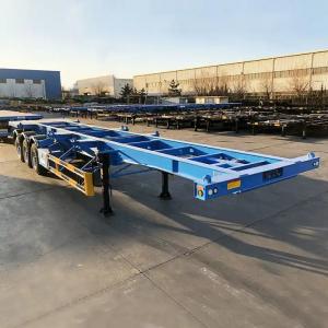 China Carbon steel 12.5m  Skeleton semi trailer 40ft Container Chassis truck trailer for sale wholesale