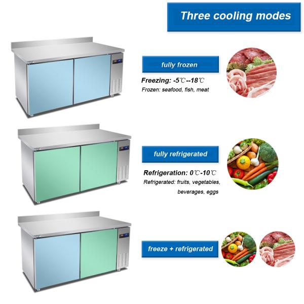 Stainless Steel Upright Refrigerator Freezer 360L 4 Doors Commercial Kitchen