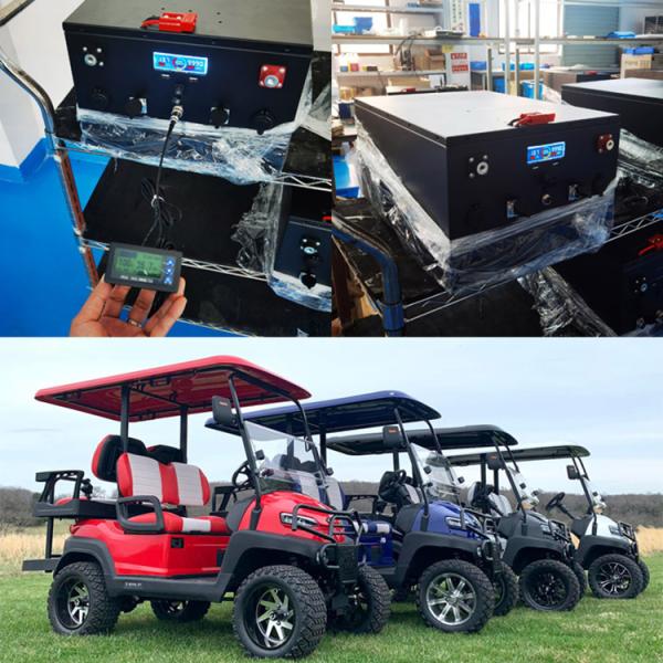 Golf Cart Customized 48V 200Ah Lithium Ion Batteries Rechargeable With LCD