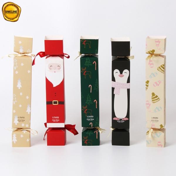 Quality Christmas Packaging 300gsm Candy Shape Cosmetic Packaging Box With Ribbon for sale