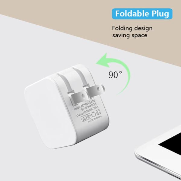 US EU AU UK JP Plug Fast USB Chargers Dual Socket Smart IC Chip