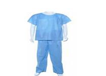 China Disposable Medical Scrub Suits Short sleeve Long Pants PP SMS Nonwoven Material on sale