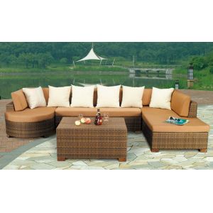 China Bistro / Restaurant Leisure Rattan Sofa , Resin Wicker Patio Furniture wholesale