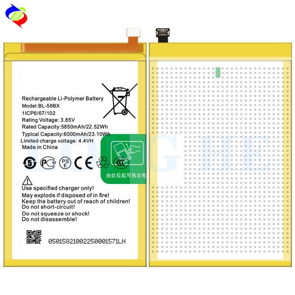 6000mAh BL-58BX X680 Battery for Infinix Hot 9 Play Mobile Device in white Finish