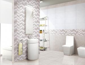 China 0.09W.A 30x60cm Interior Wall Stone Tile , 100m2 Grey Bathroom Wall Tiles Mirror Glazed on sale