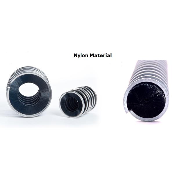 Antistatic Aluminum Two Half Round Brush For Industrial Equipment Accessories