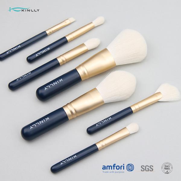 7PCS Navy Blue Paper Box Mini Makeup Brush Set