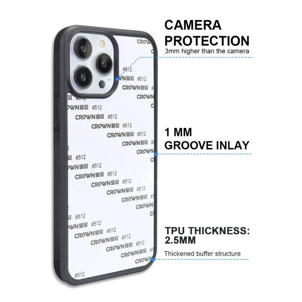 Black / White Shockproof iPhone Cases Customized Sublimation 2D Mobile Cover With TPU Non Slip Edge