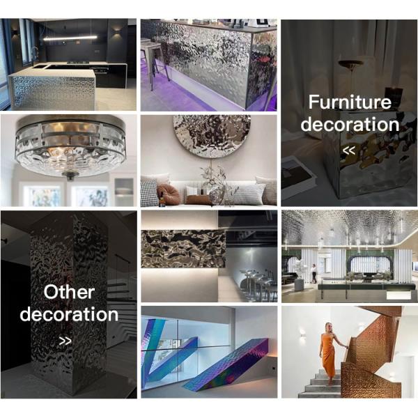 OEM Water Ripple Sheet Wave Bright Corrugated Stainless Steel Metal Plate