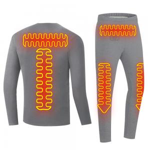 China Long Sleeve T Shirts Heated Thermal Underwear Wireless Remote Control Battery Powered on sale