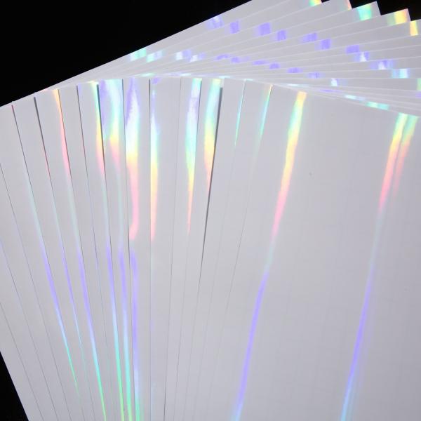 A4 Size Clear Self Adhesive Waterproof Good Adhesive Pillar Of Light Holographic Cold Lamination Film
