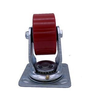 100mm Polyurethane Cast Iron Wheel Precision Ball Bearing Caster Wheel