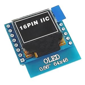 China 0.66 Inch IIC OLED Display 16 Pin With 64x48 Pixels, White/Blue Fonts Ultra-Low Power OLED Display on sale