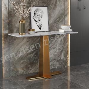 China Elegant White Marble Console Table , Ceramic Minimalist Console Table wholesale