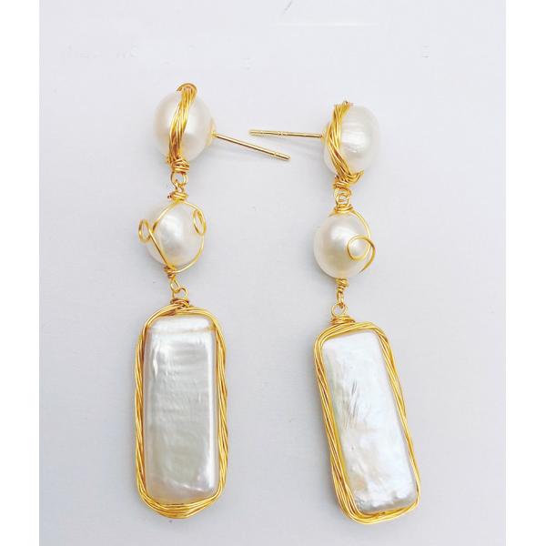 New Women Pearl Earrings Delicate Two-sided Baroque Pearl Earring for Women Shell Earring Girl Gifts Jewelry Wholesale