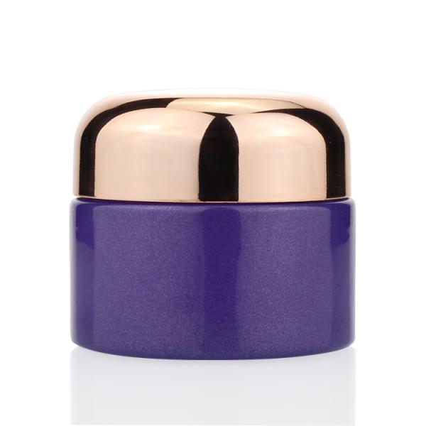 Manufacturer Custom Cream Packaging Glass 30ml Purple Cream Glass Jar For Cosmetic