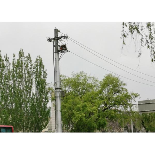 10KV Q235B Steel Transmission Pole , CO2 Welding Transmission Line Pole