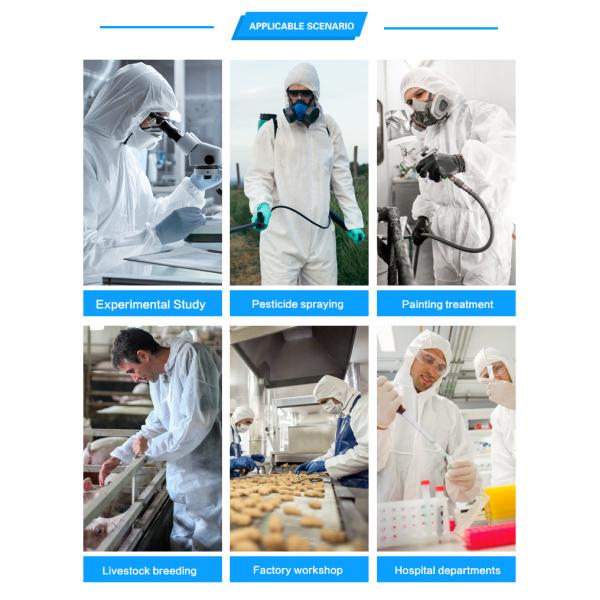 FDA White Disposable Coveralls With Hood clinic uniform