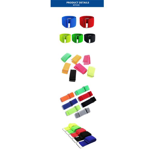 10mm Colorful Hook And Loop Elastic Straps Iron Buckle Non Fuzz Textile Sofa Binding