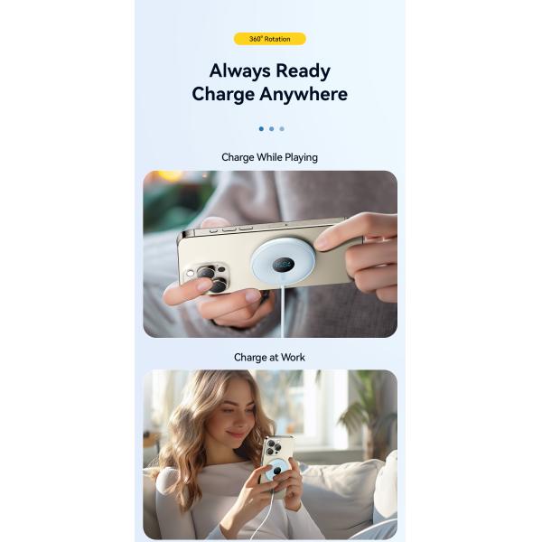 ESSAGER 15W Magnetic Phone Wireless Charger Digital Display ES-WC10