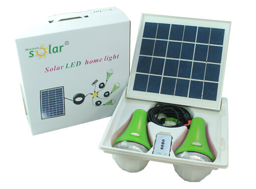 Solar power home lighting kits 9W panel lithium battery with remote control