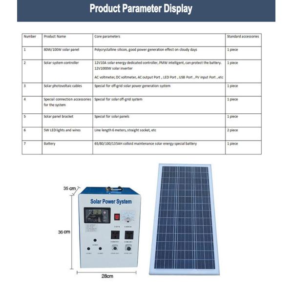 500W Home Solar Power Systems AC 220V DC 12V For Electric Fan