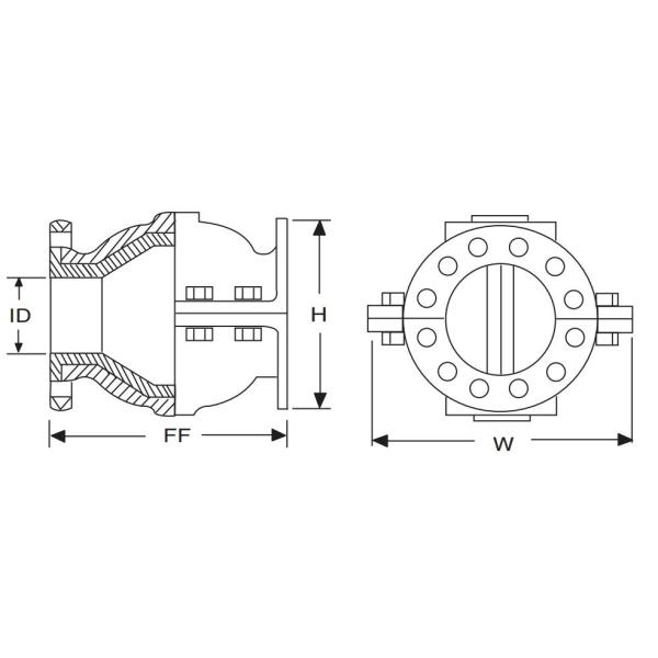 Jacketed Inline Duckbill Check Valve , Buna Duckbill Non Return Valve Class 150LB
