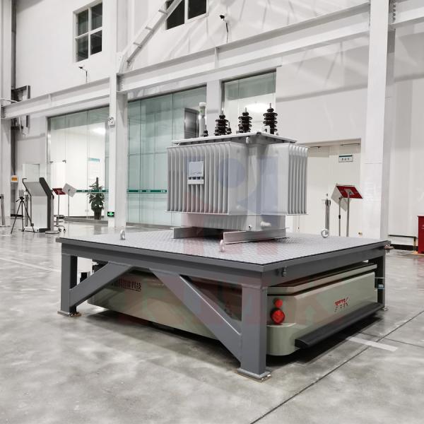 Industrial Raw Material Trackless Transfer Trolley 3 Tons Hydraulic Table Lift Wheels Base 1500mm